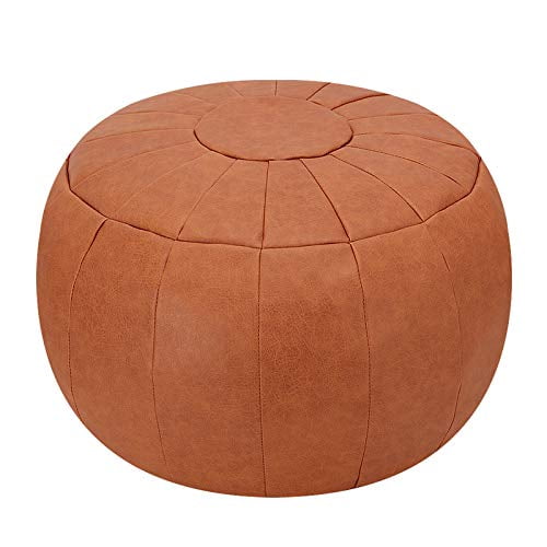 Faux Leather Bean Bag Cube Pouffe Beanbag Foot Stool in Black Brown or Cream 